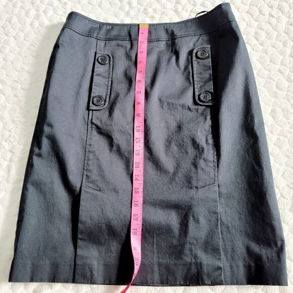 Lafayette 148 cotton navy skirt pockets office business casual 6 small - Picture 4 of 9